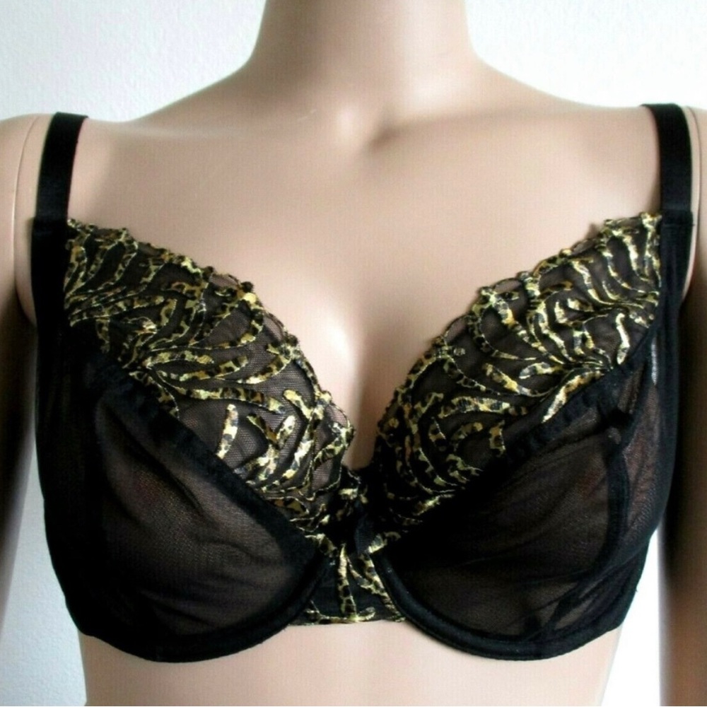 CACIQUE Women Underwire Full Coverage Leopard Print Bra Plus Size 40D NWT - Picture 1 of 3